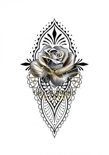 dessin rose mandala tattoo