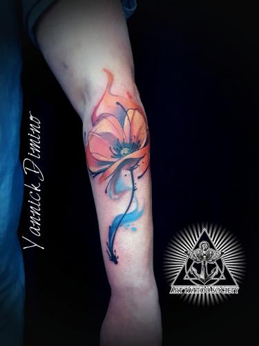 tatouage-coquelicot-aquarelle